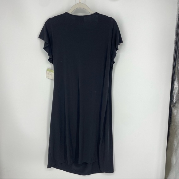 Duo Maternity Little Black Dress wrap ruched Sz XL 16-18 - Picture 4 of 8